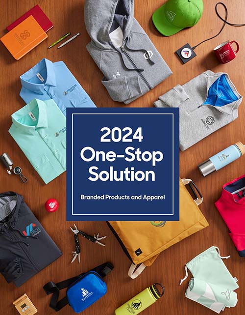 This catalog features the following:  T-shirts, Sweatshirts, Fleece, Polos, Blazers, Quarter-Zips, Sweaters, Woven Shirts, Outerwear, Pants, Shorts, Headwear, Aprons, Backpacks, Blankets, Coolers, Drawstrings, Totes, Towels, Face Masks, Hi Vis, Scrubs