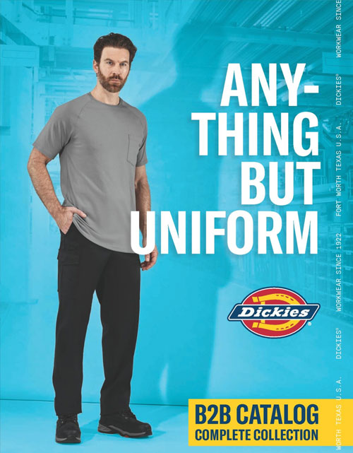 This catalog features the following types of uniforms:  Shirts, Polos, T-Shirts, Pants, Shorts, Jeans, Outerwear, Coveralls.